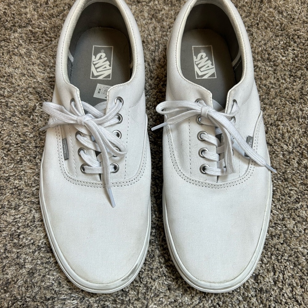 Vans White Canvas Sneakers Classic Era Style